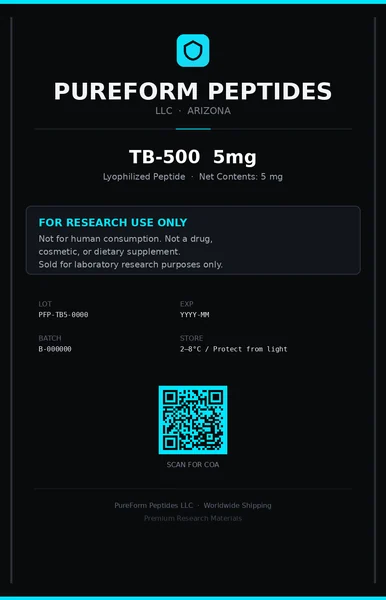PureForm Peptides TB-500 5 mg label